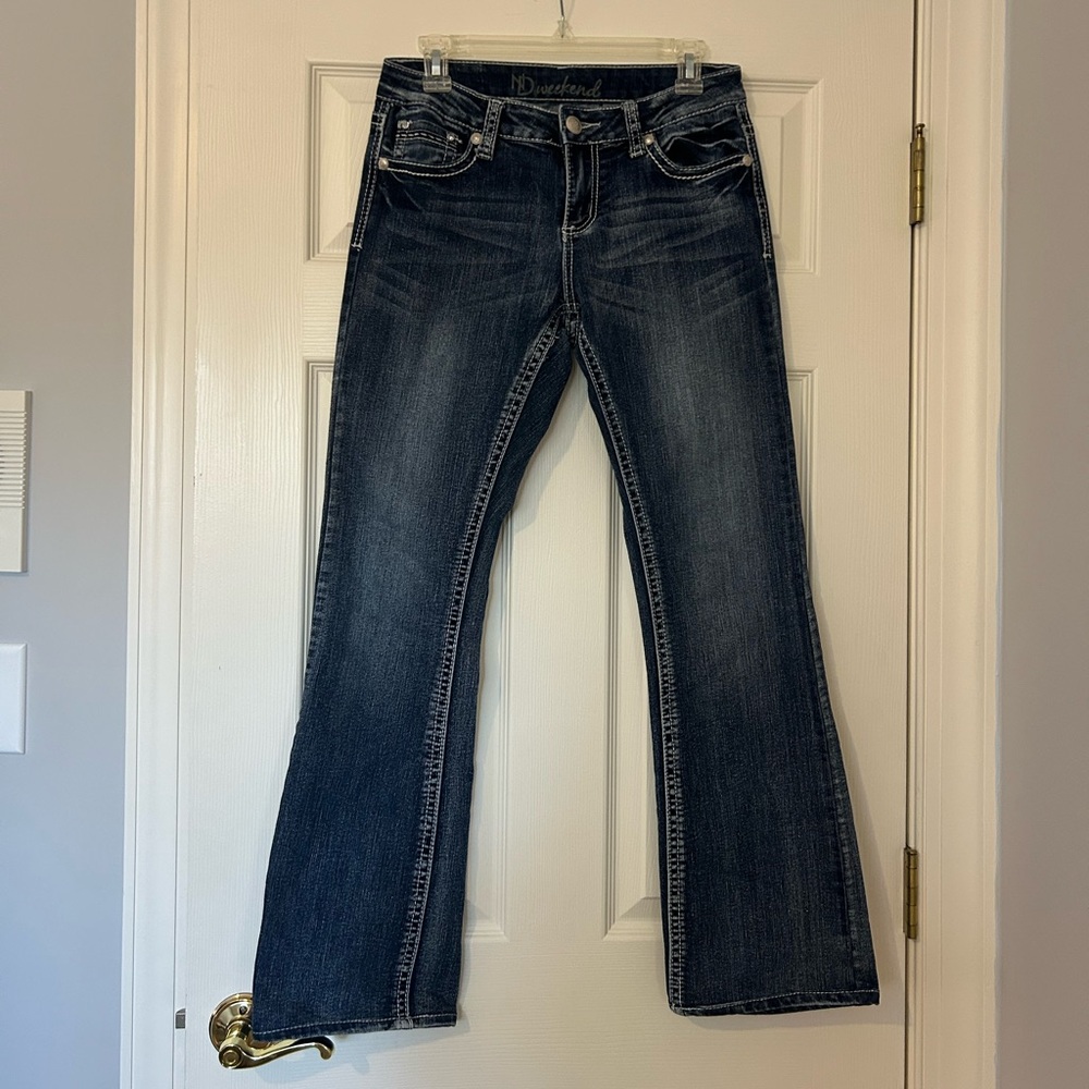 New Directions Weekend Dark Blue Flare Jeans